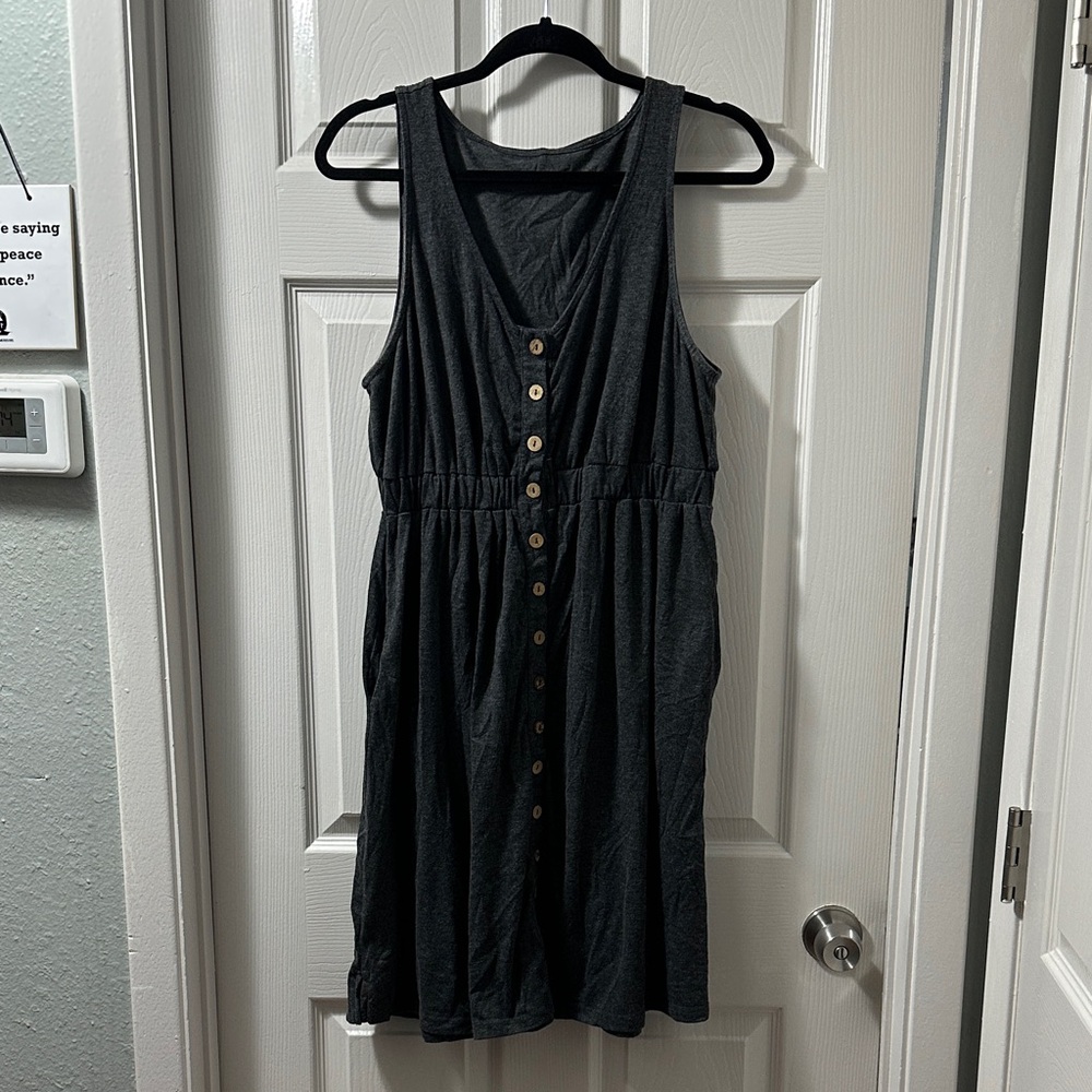 Torrid Black Sleeveless Button Midi Dress